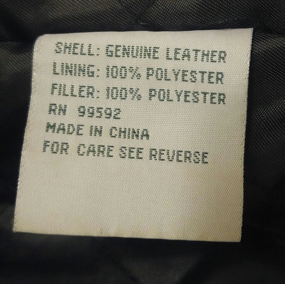 Lg. Forest Club black leather bomber jacket - Picture 4 of 7